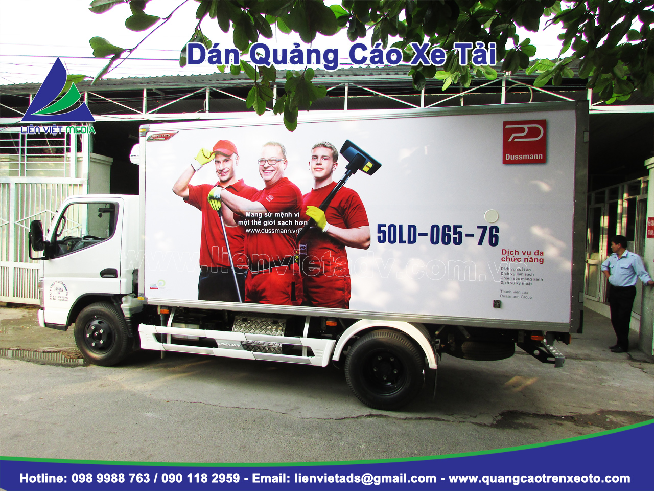 Quảng cáo trên xe Tải  Cty Dussman Việt Nam